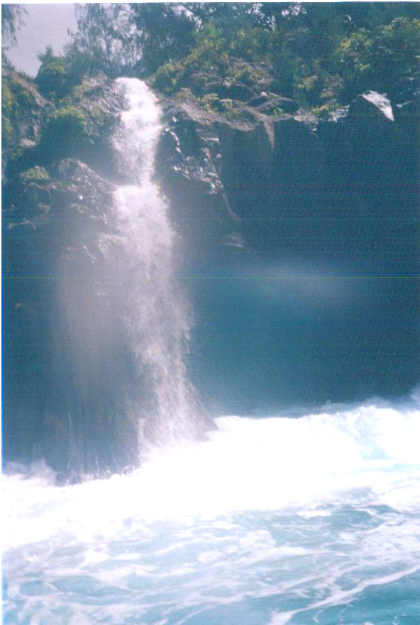 Waterfall into the sea on Ambrym