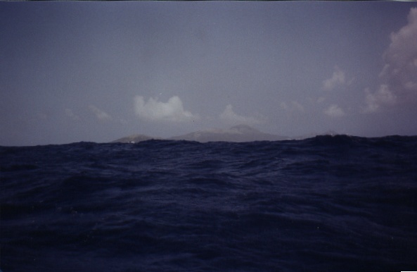 Big seas between Pele and Emao